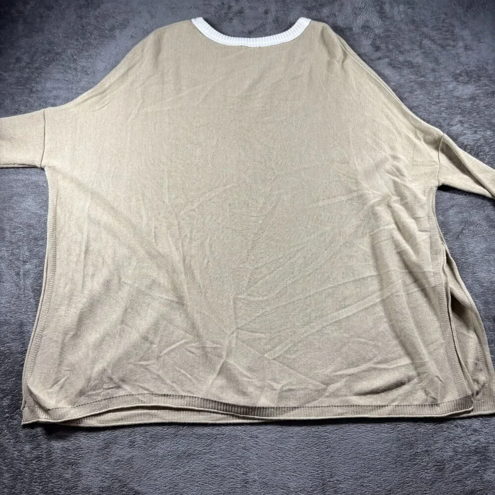 Mersea Women Catalina Sweater Traveler Knit Pullover Lagenlook Beige OS Q118